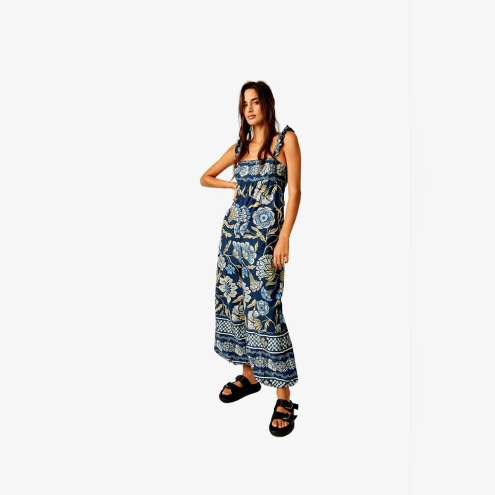 FREE PEOPLE Bali Albright Cotton Printed Jumpsuit. Size Medium. NWT! - Picture 2 of 16